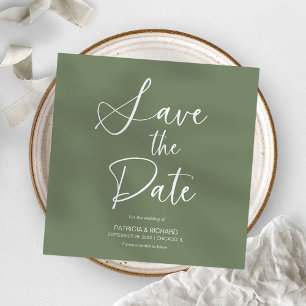 Convite Elegante Minimalista Não Foto Casamento Salvar a D