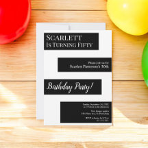 Elegante Minimalista Preto E Branco Chic 50º Anive