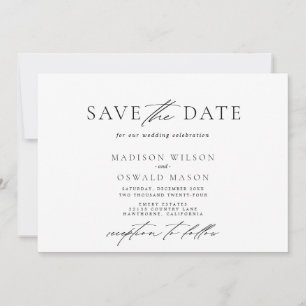 Convite Elegante minimalista Save the date horizontal