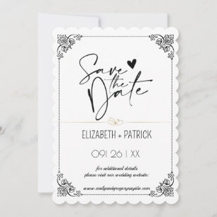 Convite Elegante minimalista, sua foto no amor