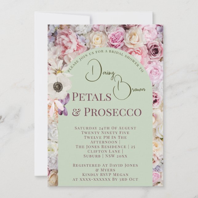 Convite Elegante Mint Green Floral Arch Summer Showe (Frente)