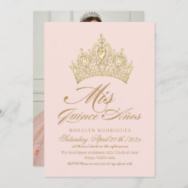 Convite Elegante Mis Quince Anos Foto Dourada