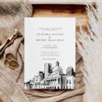 Elegante Modern Boston Sketch New England Casament