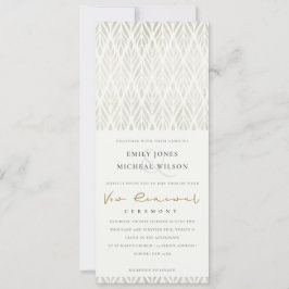 CONVITE ELEGANTE MODERNA ART DECO WHITE SILVER VOW RENEWAL