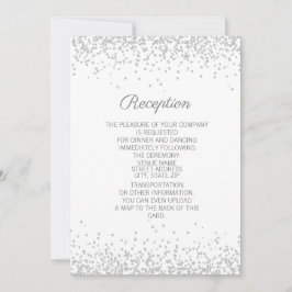 Convite Elegante Moderno Branco Brilho Prata Recepção