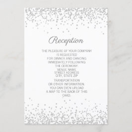 Convite Elegante Moderno Branco Brilho Prata Recepção