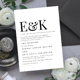 Convite Elegante Moderno | Casamento de Monograma Clássico