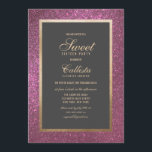 Convite Elegante Moderno Cor-de-rosa claro Borda espessa D<br><div class="desc">Este convite de aniversário elegante, simples e moderno é perfeito para um evento clássico e na moda. Ele apresenta um falso quadro impresso de folha de papel dourado e borda brilhante cor-de-rosa escuro e fundo preto. É chic, luxo, bonito e único; a escolha perfeita para seu dia especial. ***NOTA DE...</div>