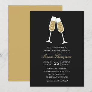 Convite Elegante Moderno Dourado - Chá de panela de Prova
