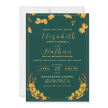 Elegante Moderno Emerald Green e Dourado Casamento