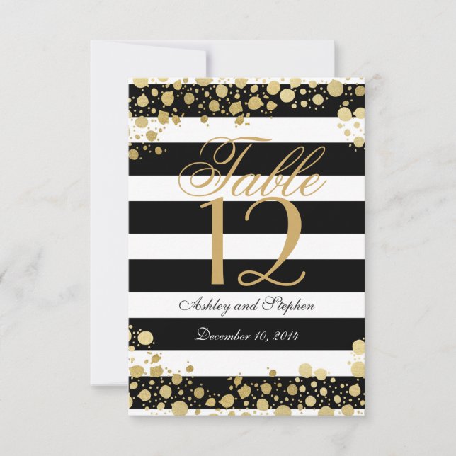 Convite Elegante Moderno Faux Dourados Splatters and Strip (Frente)