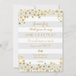 Convite Elegante Moderno Faux Dourados Splatters and Strip