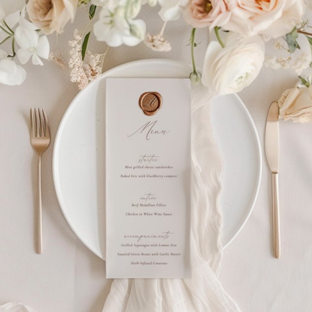 Convite Elegante moderno Menu de Casamento da Caligrafia d (Elegant Modern Ivory Calligraphy Wedding Menu)