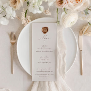 Convite Elegante moderno Menu de Casamento da Caligrafia d
