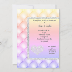 CONVITE ELEGANTE MODERNO PASTEL HEART DIAMONDER