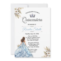 Elegante Moderno Quinceanera Azul e Prata