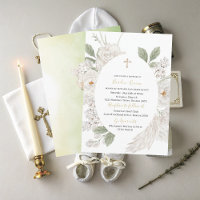 Elegante Moderno Watercolor Angel Baptism