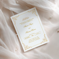 Elegante Moldura Antiga Dourado Branco Compromisso
