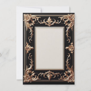 Convite Elegante moldura dourada