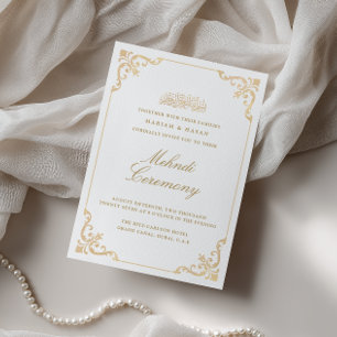 Convite Elegante Moldura Dourada Barroca Cerimônia de Henn