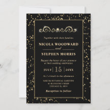 Elegante Moldura Dourada em Decoração de Casamento