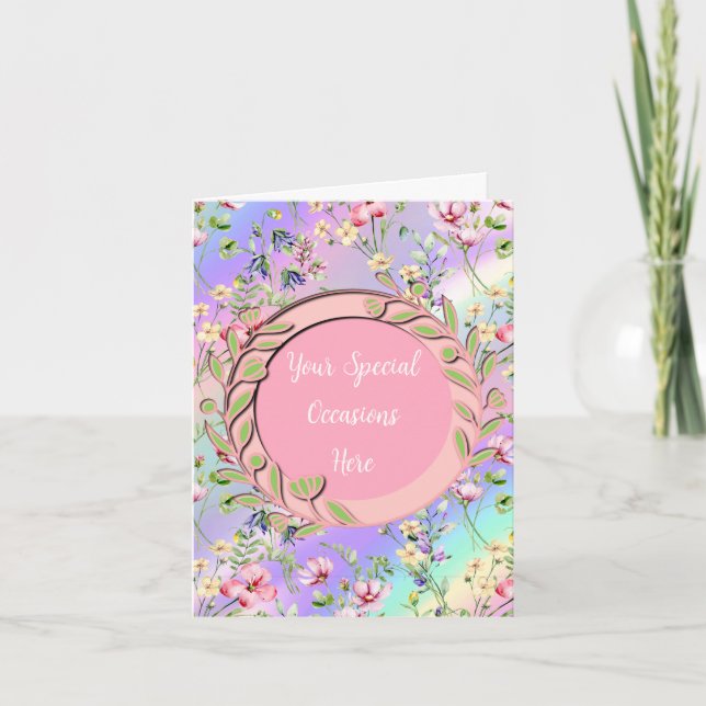 Convite Elegante Moldura Floral: para Todas as Oportunidad (Frente)