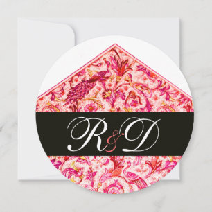 CONVITE ELEGANTE MONOGRAMA FLORAL ROSA FLORENTINO ANTIGO