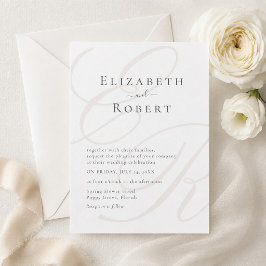 Convite Elegante Monograma Minimalista de Casamento