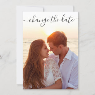 Convite Elegante Mudar a data adiada de casamento FOTO