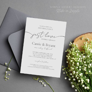 Convite Elegante Nada De Rico Apenas Ama Casamento De Cinz