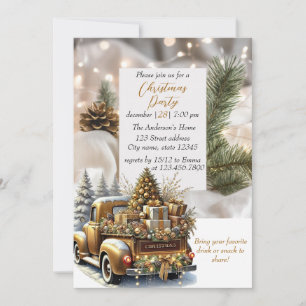 Convite Elegante Natal Aguarela Neve