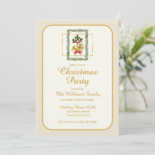 Convite Elegante Natal Creme Irlandesa de Trompa Francesa