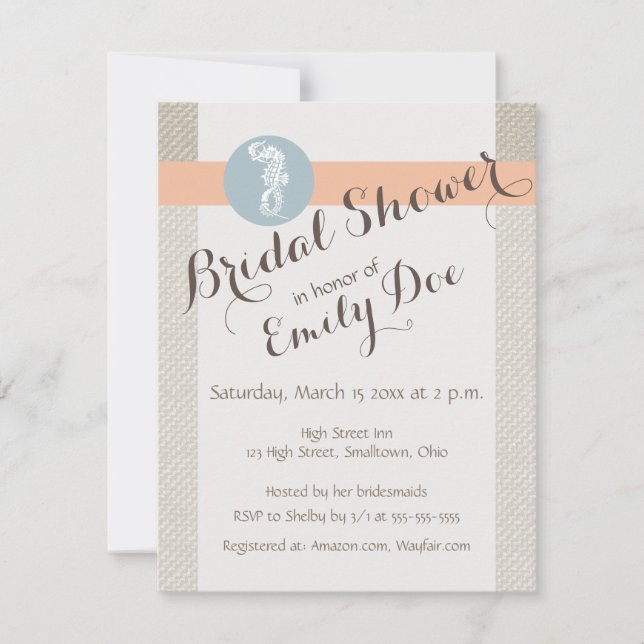 Convite Elegante Náutico Clássico Azul-Marinho (Frente)