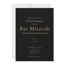 Elegante negro Dourado Bar moderno Mitzvah