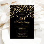 Convite Elegante Negro e Dourado 40º Aniversário de Casame<br><div class="desc">Comece uma grande celebração de quatro décadas de amor e compromisso com nosso Elegante Negro e Dourado Convite de 40 anos de Casamento - uma homenagem opulente à sua longa jornada juntos. Criado com elegância eterno, este convite apresenta um sofisticado pano de fundo negro enfeitado com sotaques dourados, simbolizando a...</div>