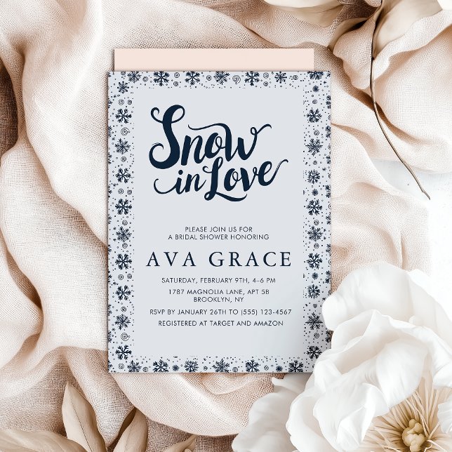 Convite Elegante neve no amor Chá de panela de inverno (Criador carregado)