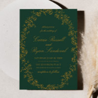 Elegante Noivado de Rosas Florais Esmeralda Verde