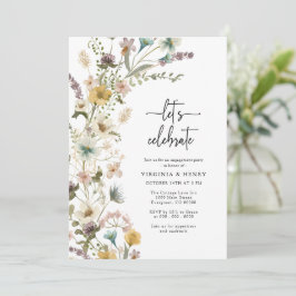 Convite Elegante Noivado Floral