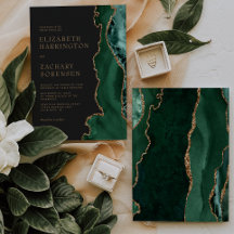 Elegante Noivado Ouro Ágata Esmeralda Verde