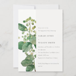 Convite Elegante Noivado Rustic Foliage Greenery