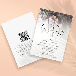 Convite Elegante Nós Fazemos Código QR Casamento de Foto