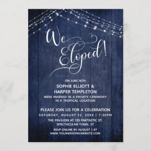 Convite Elegante Nós Fugimos Tipografia & Luzes, Madeira A