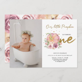 Convite Elegante Nossa Pequena Foto De Primeiro Aniversári