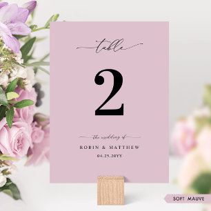 Convite Elegante, Número de Mesa de Casamento Rosa Suave M