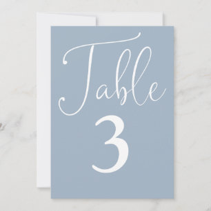 Convite Elegante Número de Mesa Grande Azul Poeirento Simp