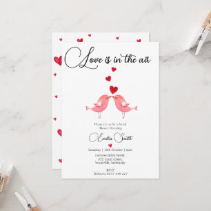 Convite Elegante O amor está no ar Chuveiro de noiva de pá