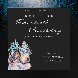 Convite Elegante Ocean Seashell Qualquer Festa de aniversá