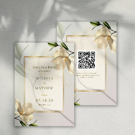Convite Elegante Oriental Magnolia Casamento Salve a Data
