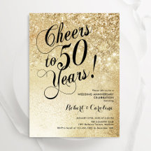 Elegante Ouro 50º Aniversário