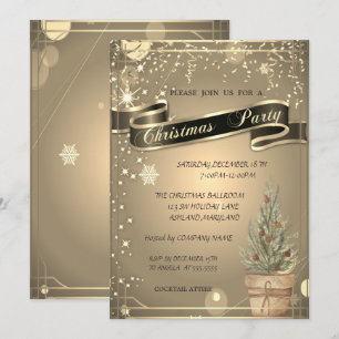 Convite Elegante Ouro, Companhia PineTree Natal